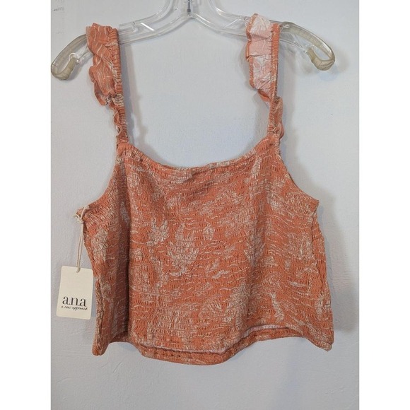 New‎ rust & beige cropped shirt small - Picture 6 of 6